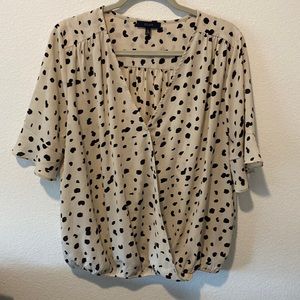 Tiered Short Sleeve Leopard Print Blouse